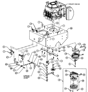 Engine Deck Assembly Diagram and Parts List for 4815F-PRO 556C465M100 Cub Cadet Lawn Mower